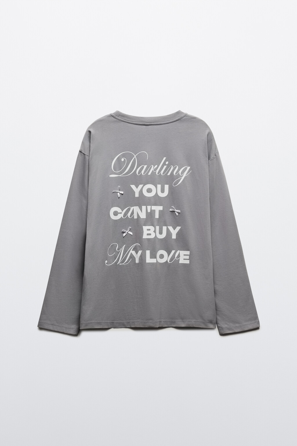 Лонгслив хлопковый с принтом - цвет серый - 8
