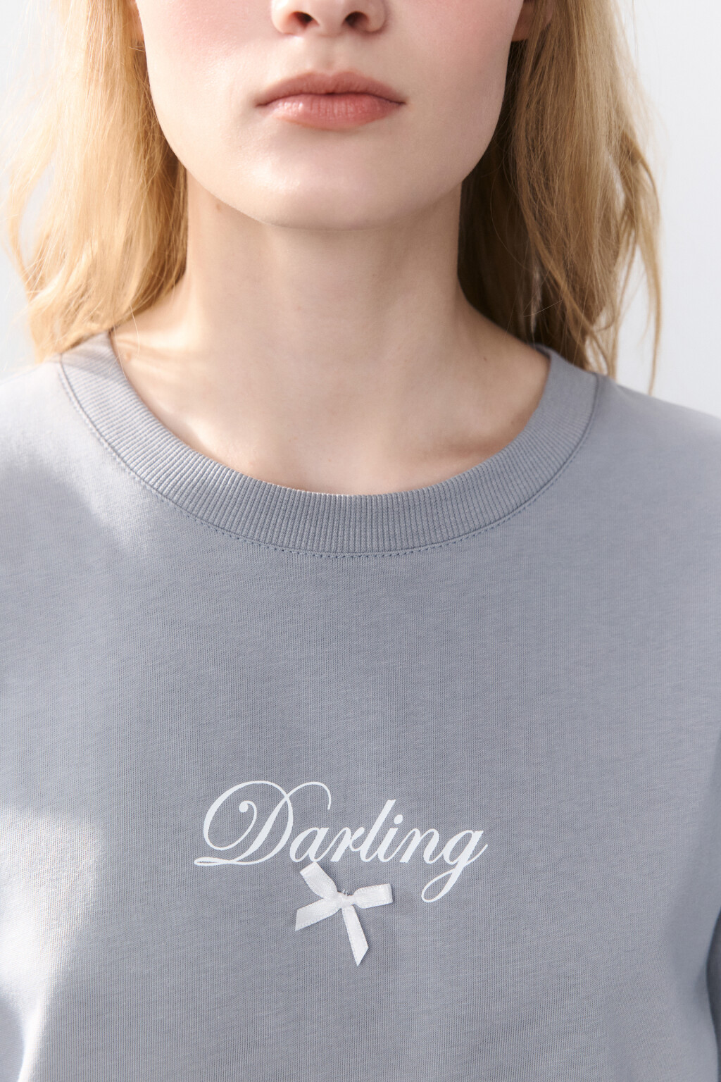 Лонгслив хлопковый с принтом - цвет серый - 5