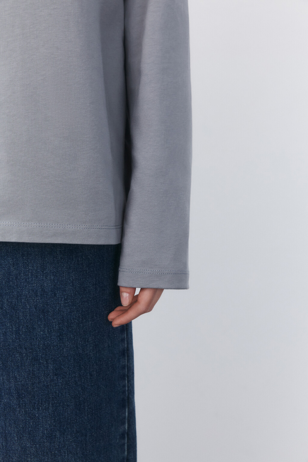 Лонгслив хлопковый с принтом - цвет серый - 6