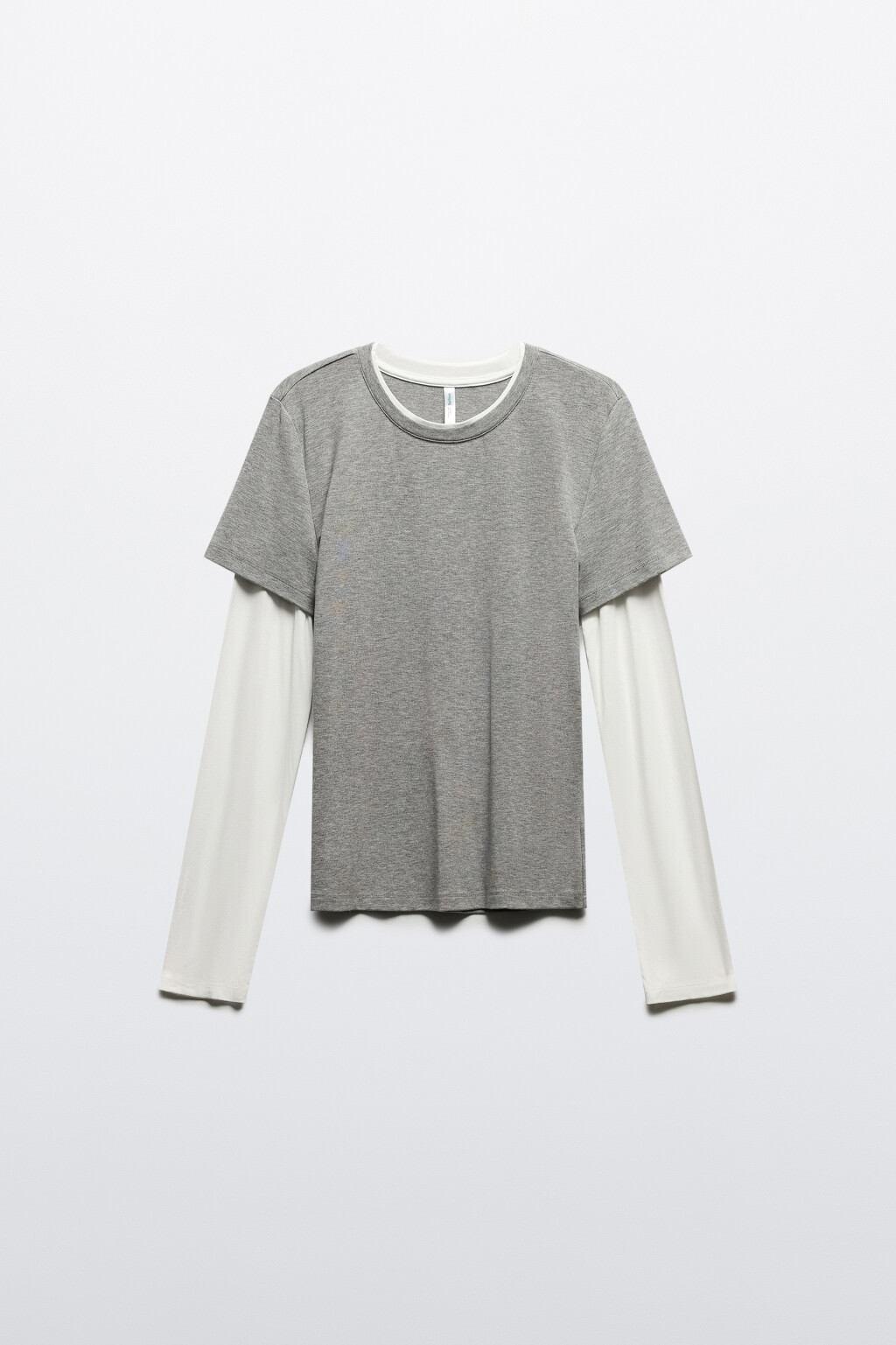 Лонгслив вискозный с двойными рукавами - цвет серый - 7