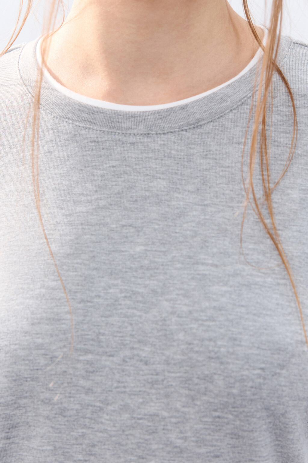 Лонгслив вискозный с двойными рукавами - цвет серый - 5