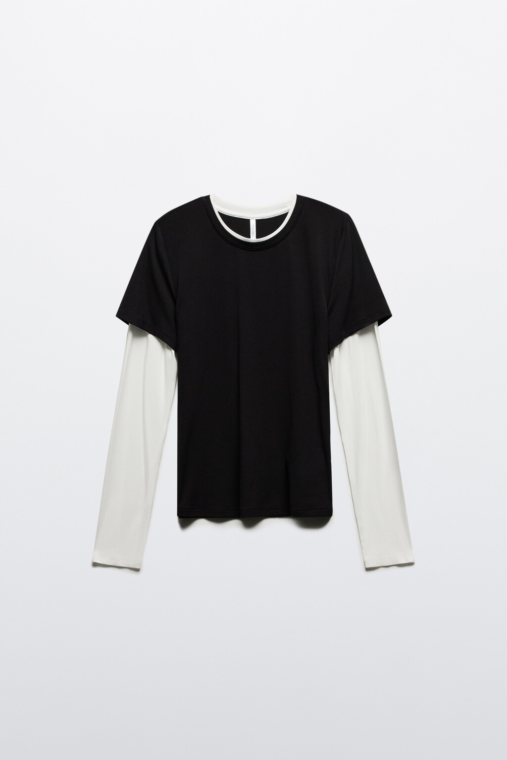 Лонгслив вискозный с двойными рукавами - цвет черный - 7