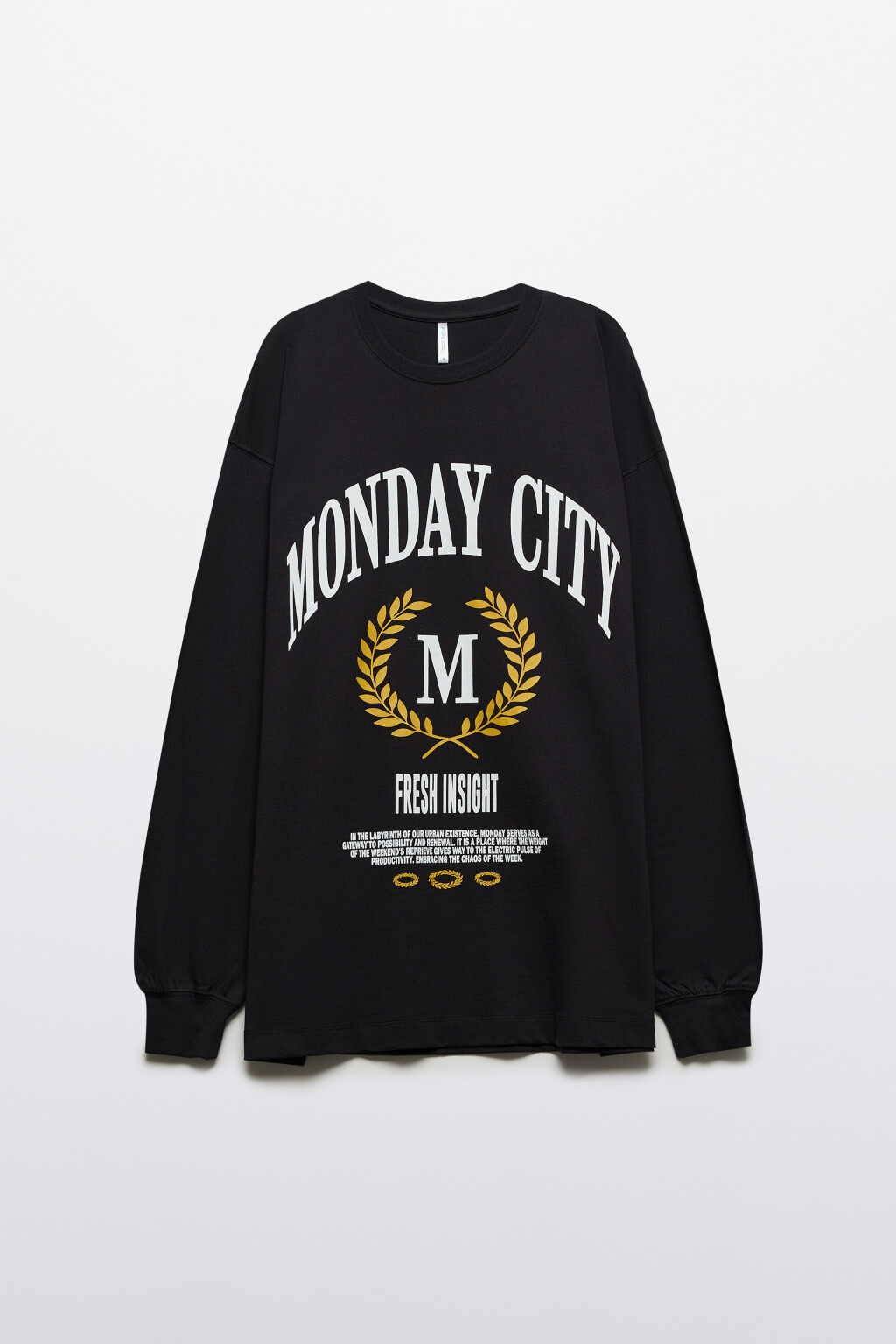 Лонгслив с университетским принтом - цвет черный - 7