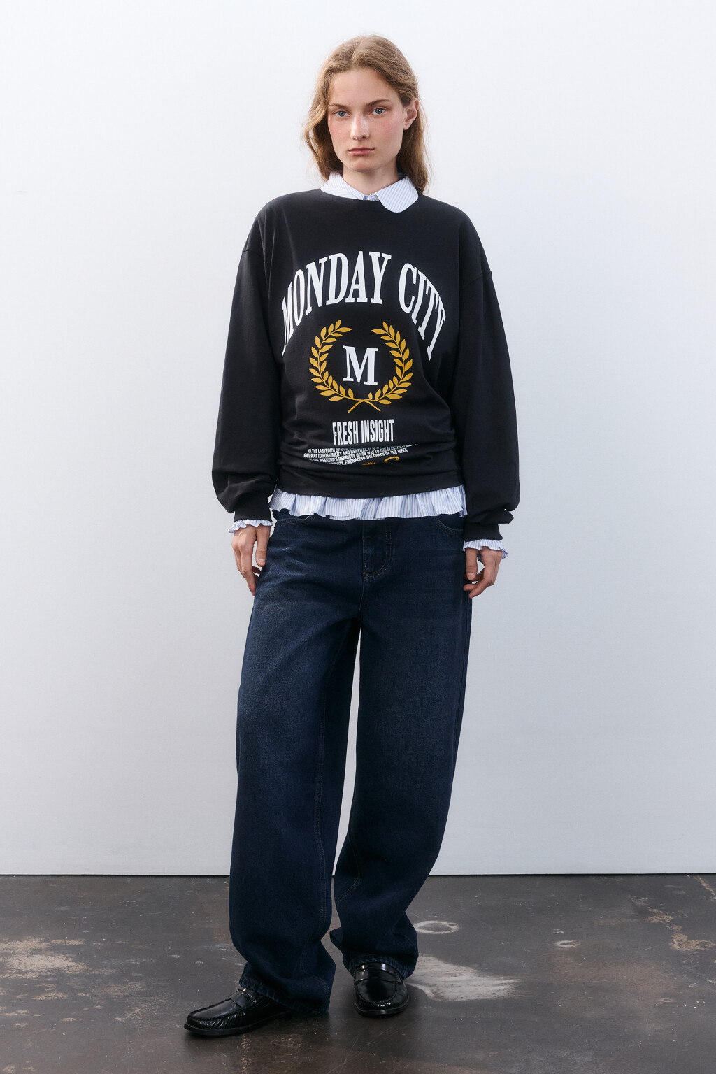 Лонгслив с университетским принтом - цвет черный - 4