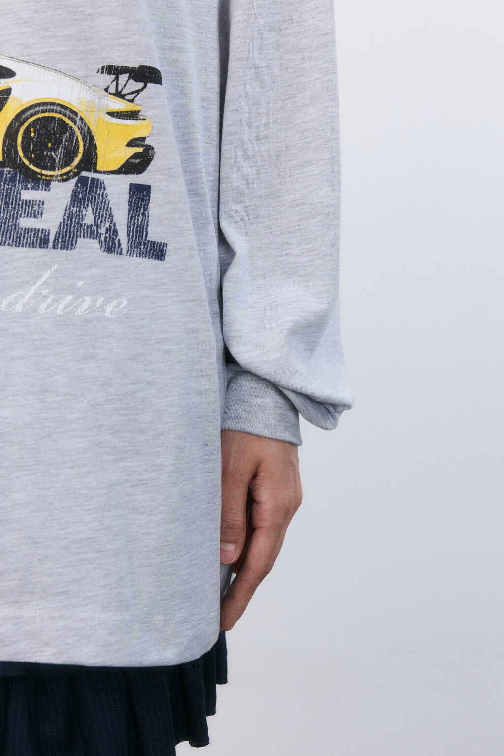 Лонгслив oversize с принтом - цвет серый - 6