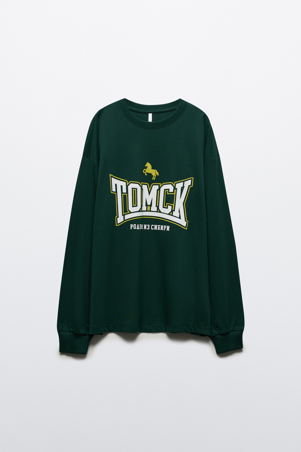 Лонгслив хлопковый с принтом - цвет зеленый - 7
