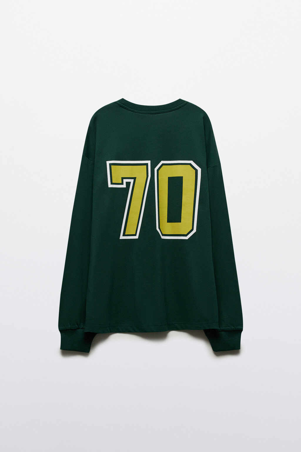 Лонгслив хлопковый с принтом - цвет зеленый - 8