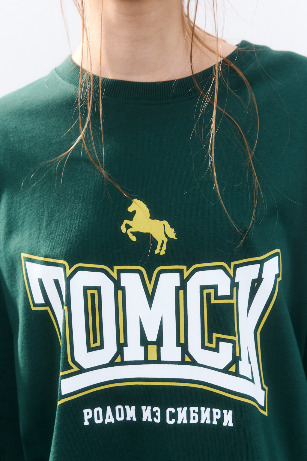 Лонгслив хлопковый с принтом - цвет зеленый - 5