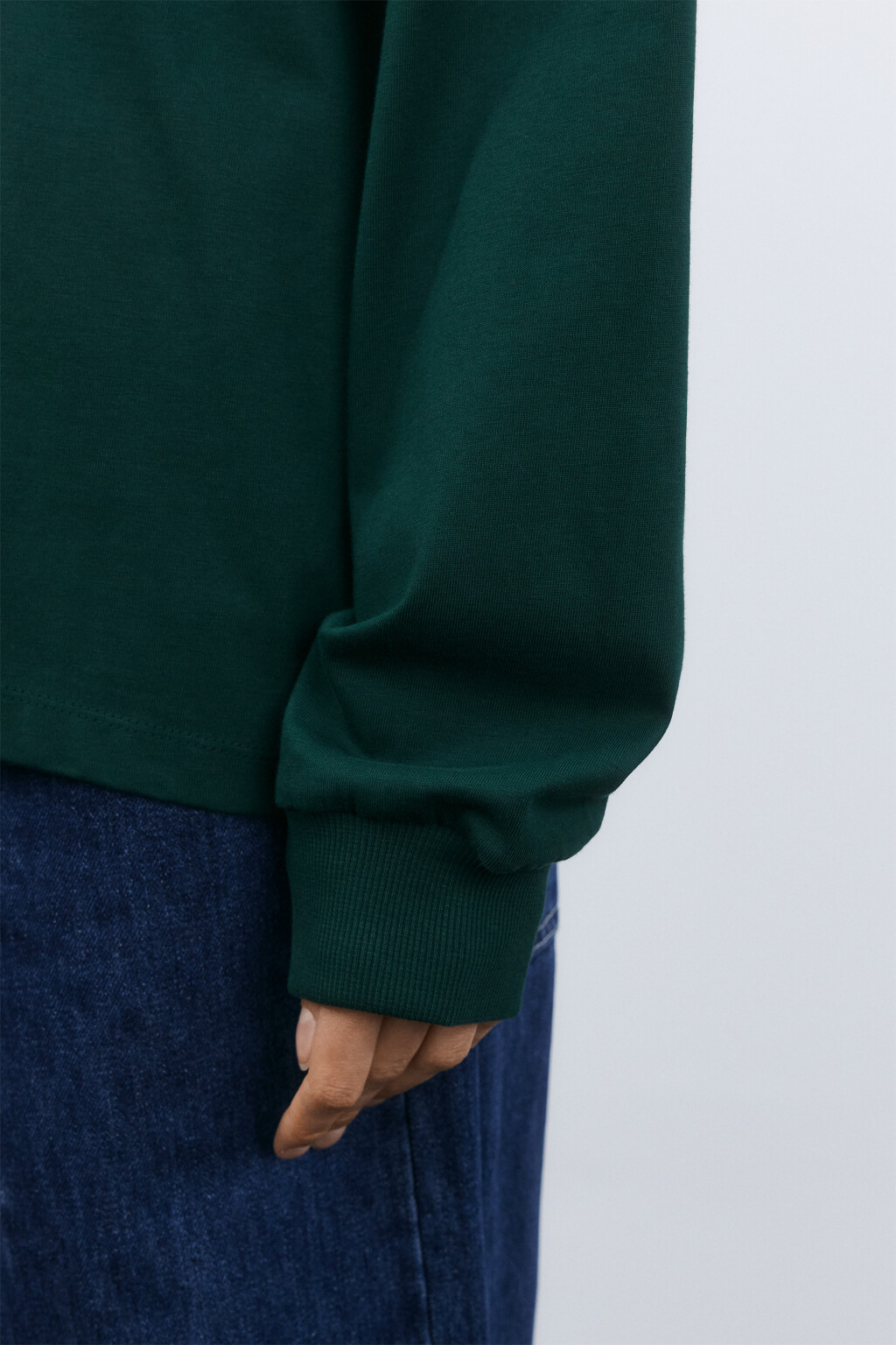 Лонгслив хлопковый с принтом - цвет зеленый - 6