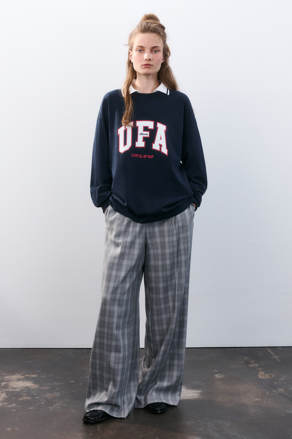 Лонгслив хлопковый с принтом - цвет синий - 4