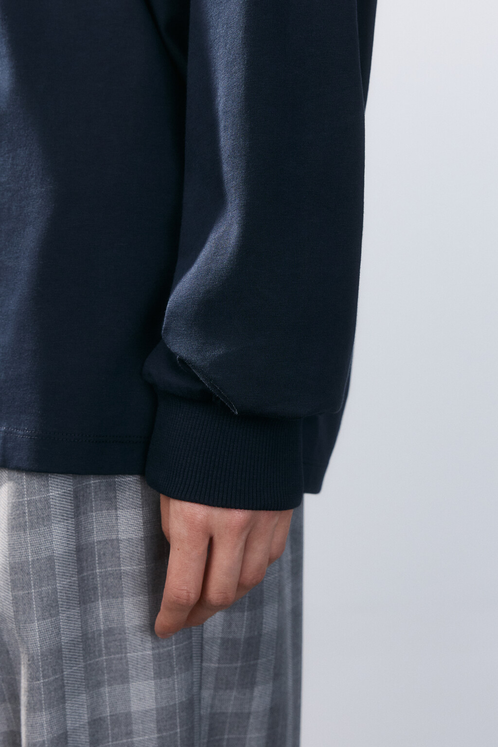 Лонгслив хлопковый с принтом - цвет синий - 6