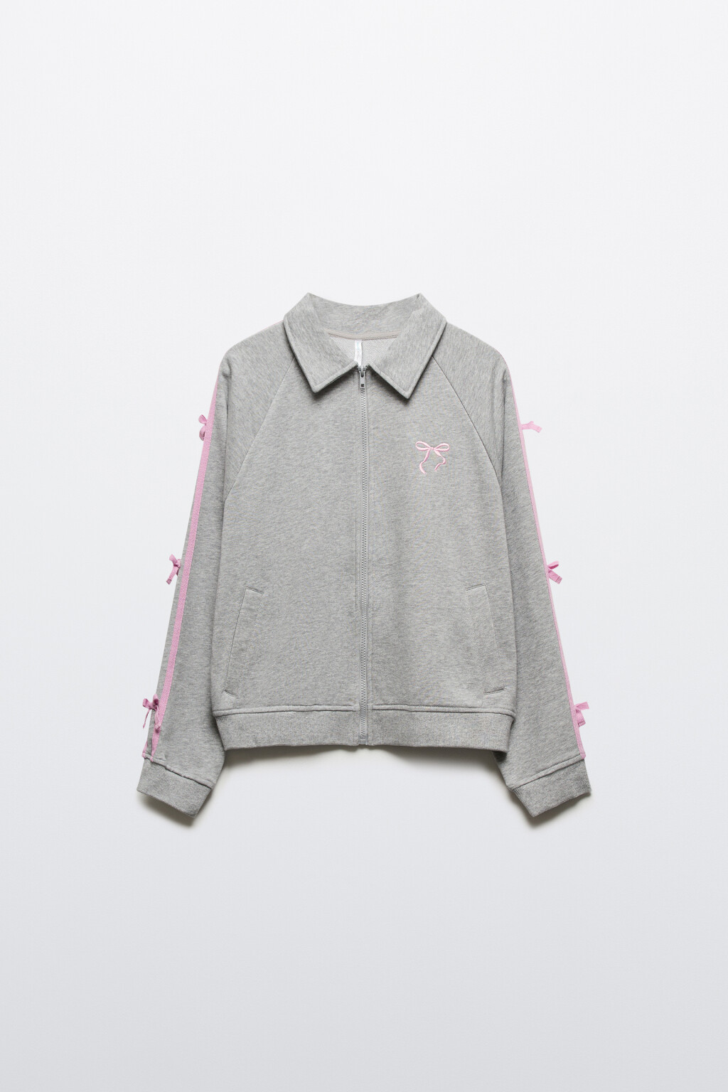 Толстовка на молнии с лампасами - цвет серый - 8