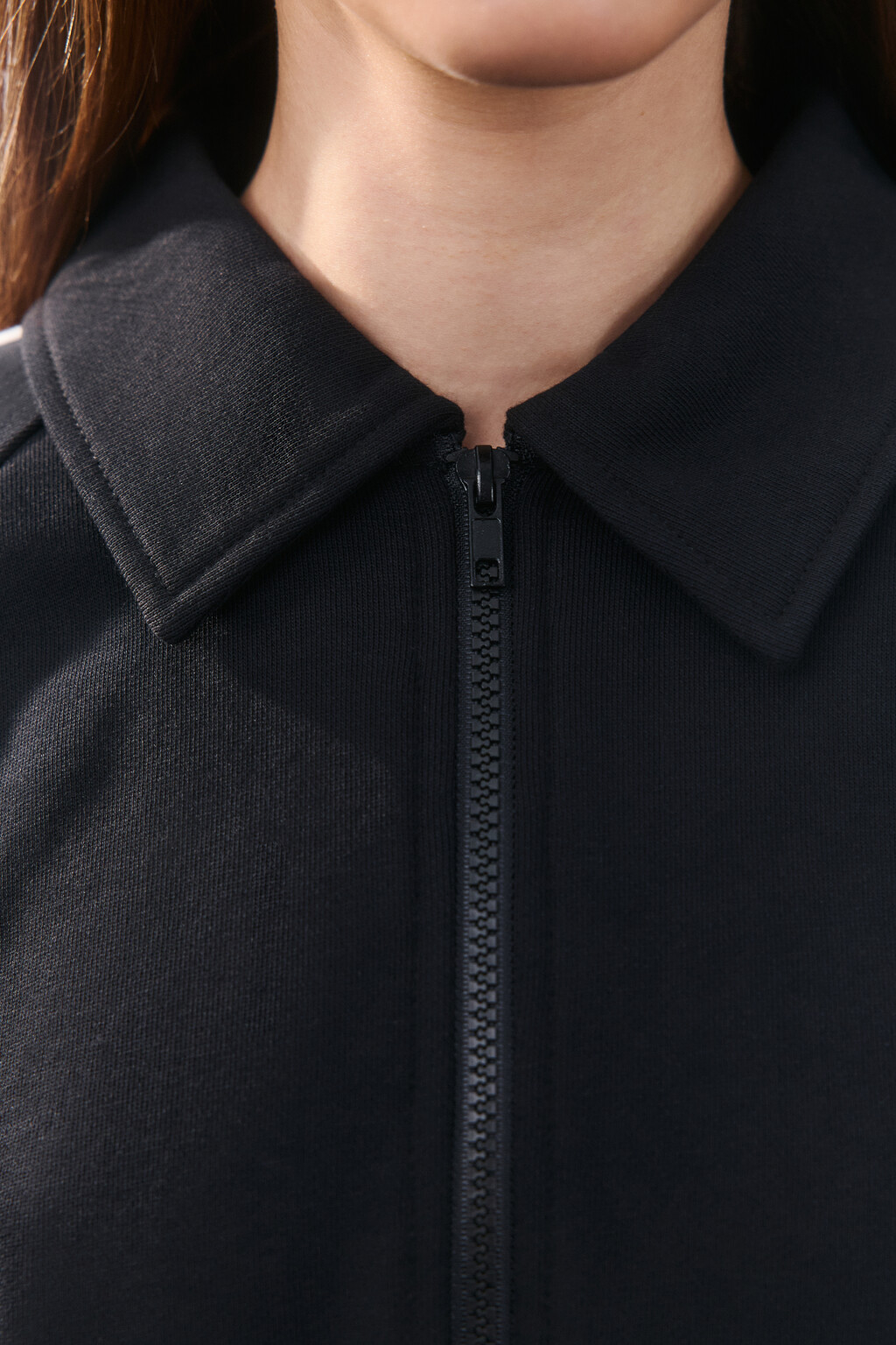 Толстовка на молнии с лампасами - цвет черный - 5