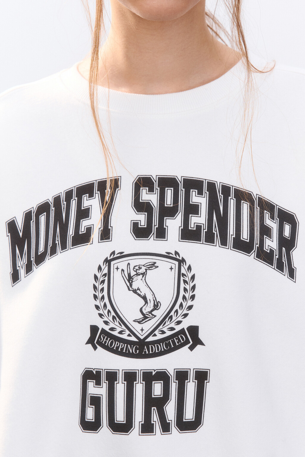 Свитшот утепленный с принтом - цвет белый - 6