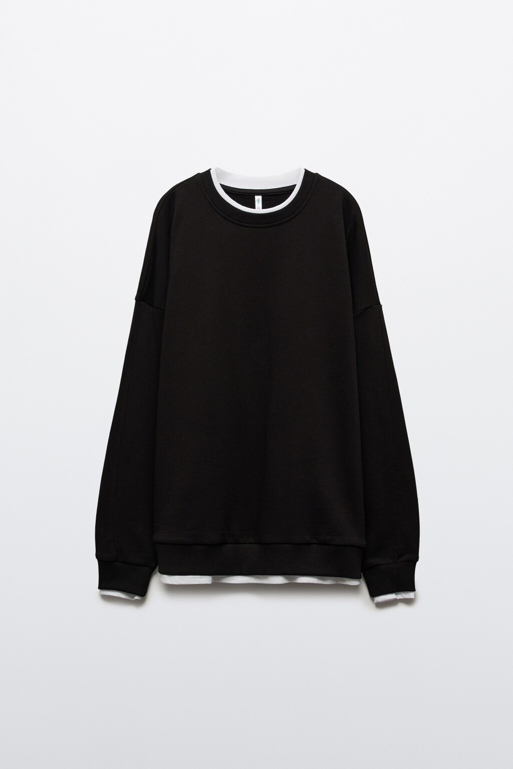 Свитшот с имитацией второго слоя - цвет черный - 7