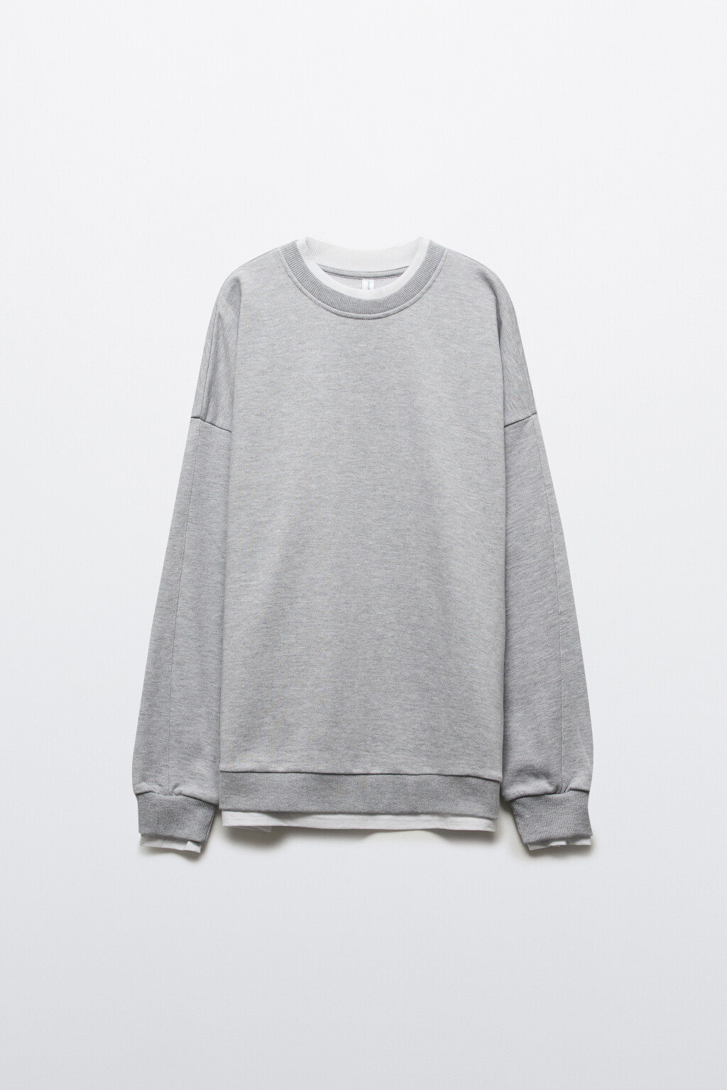 Свитшот с имитацией второго слоя - цвет серый - 8