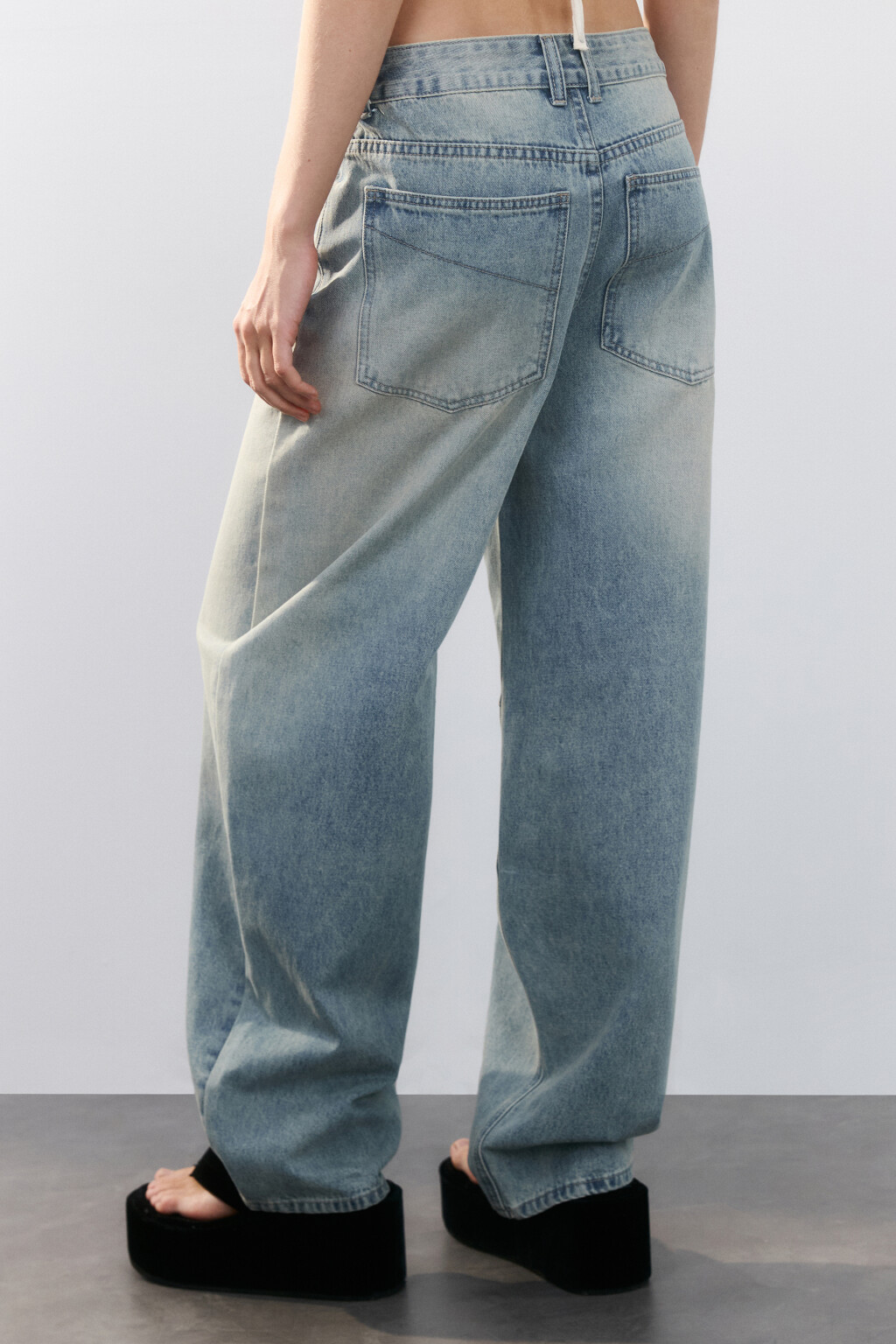 Джинсы barrel fit со средней посадкой - цвет синий - 3