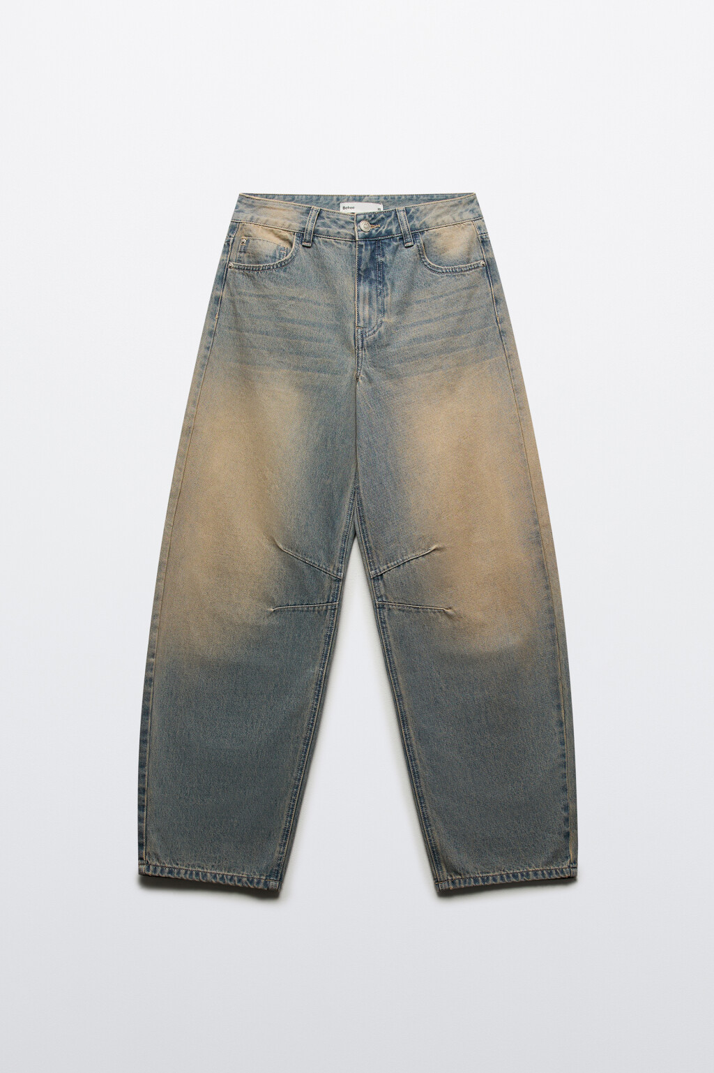 Джинсы barrel fit со средней посадкой - цвет коричневый - 7