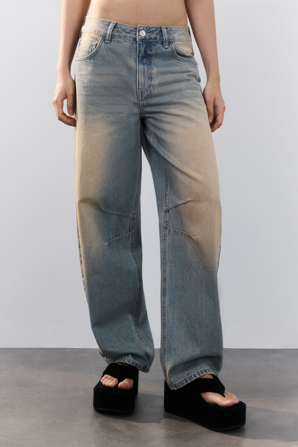 Джинсы barrel fit со средней посадкой - цвет коричневый - 2