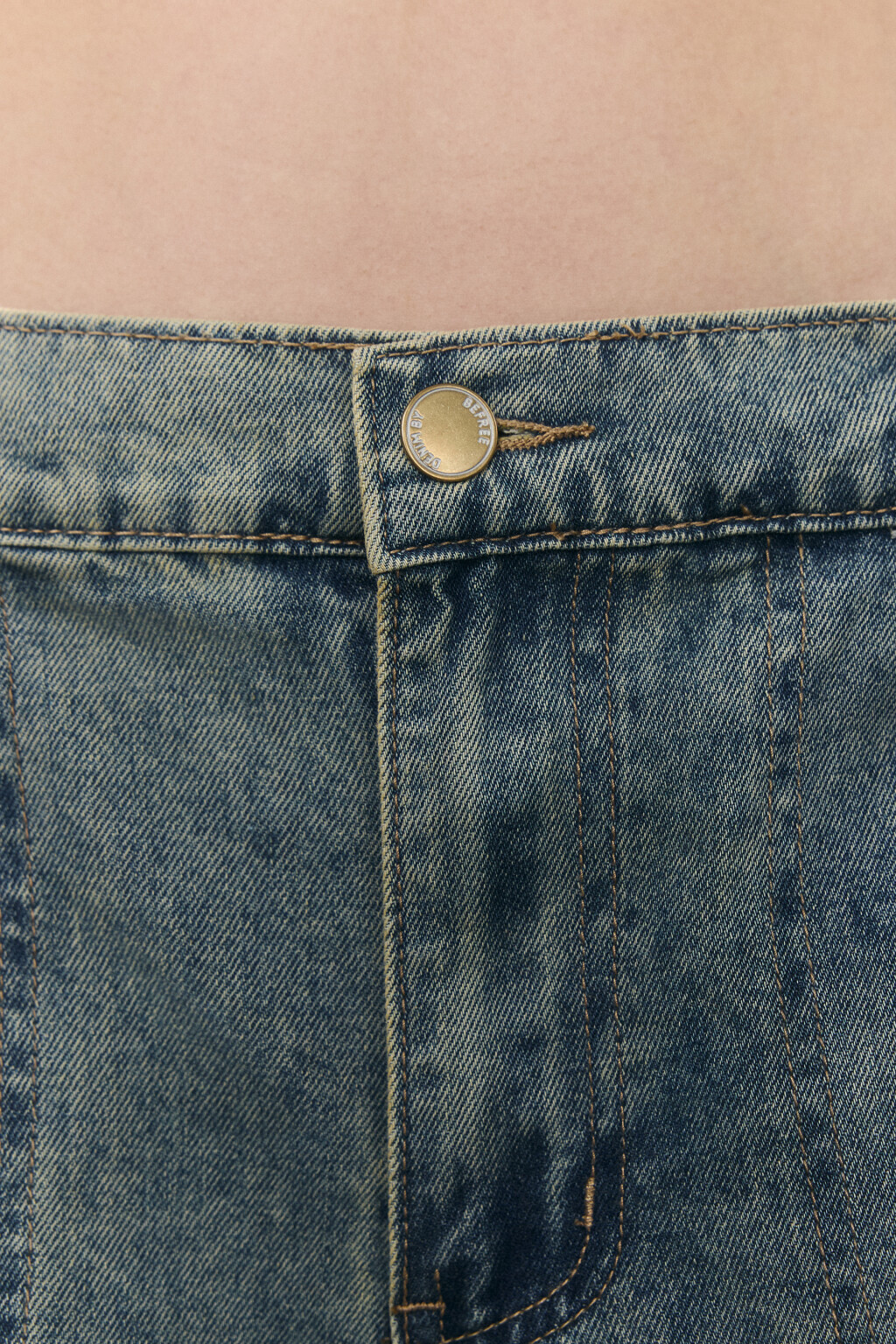 Джинсы baggy со складками и ремнями - цвет синий - 5