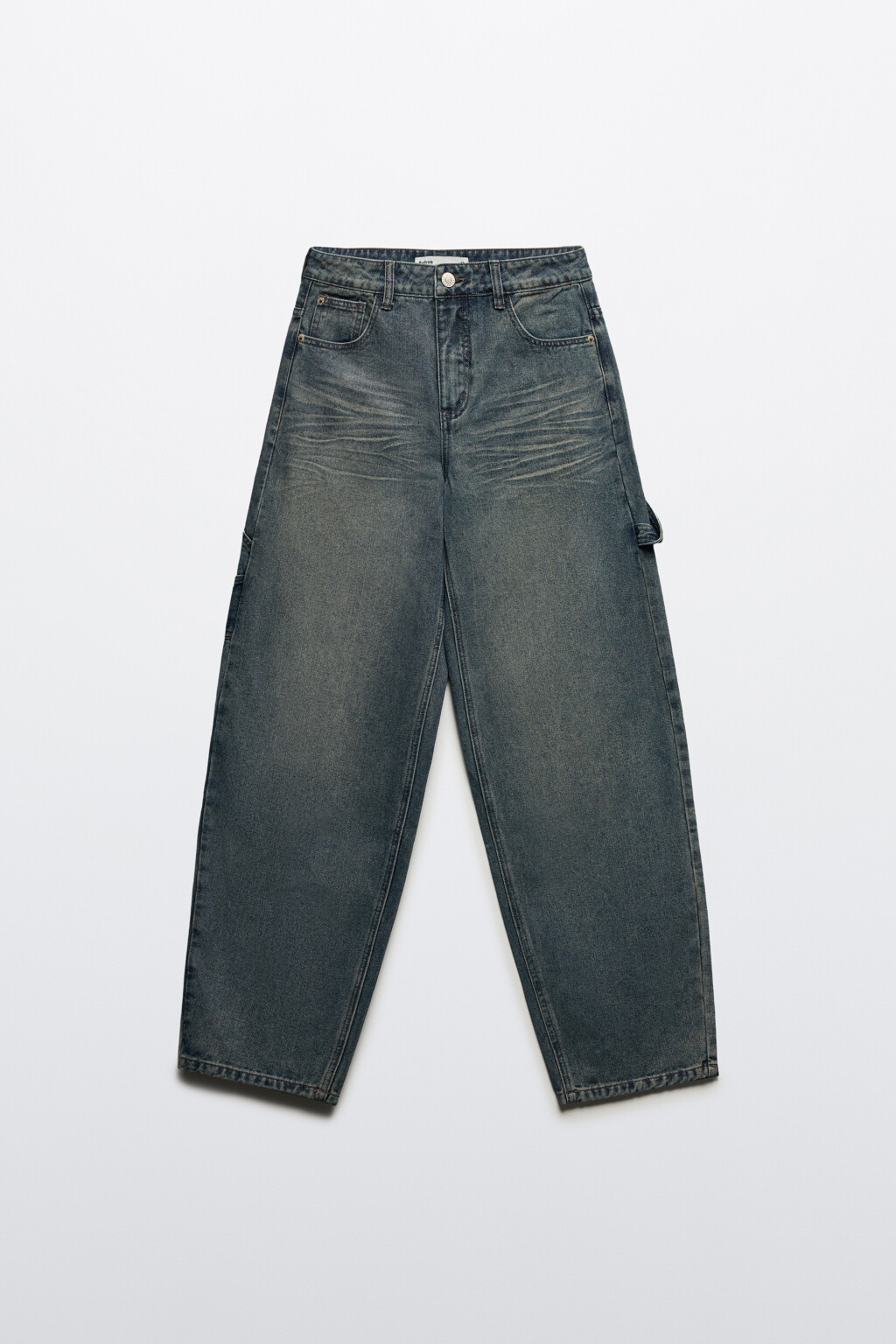 Джинсы широкие с декоративной петлей - цвет темный тинт - 7