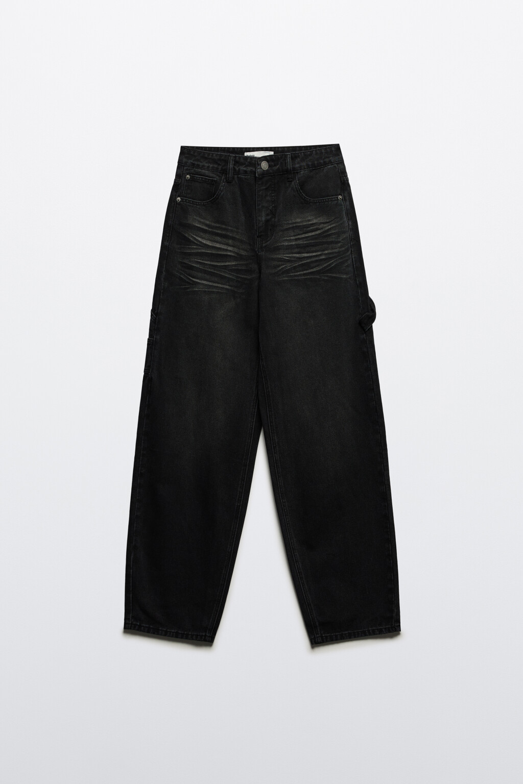 Джинсы широкие с декоративной петлей - цвет черный - 7