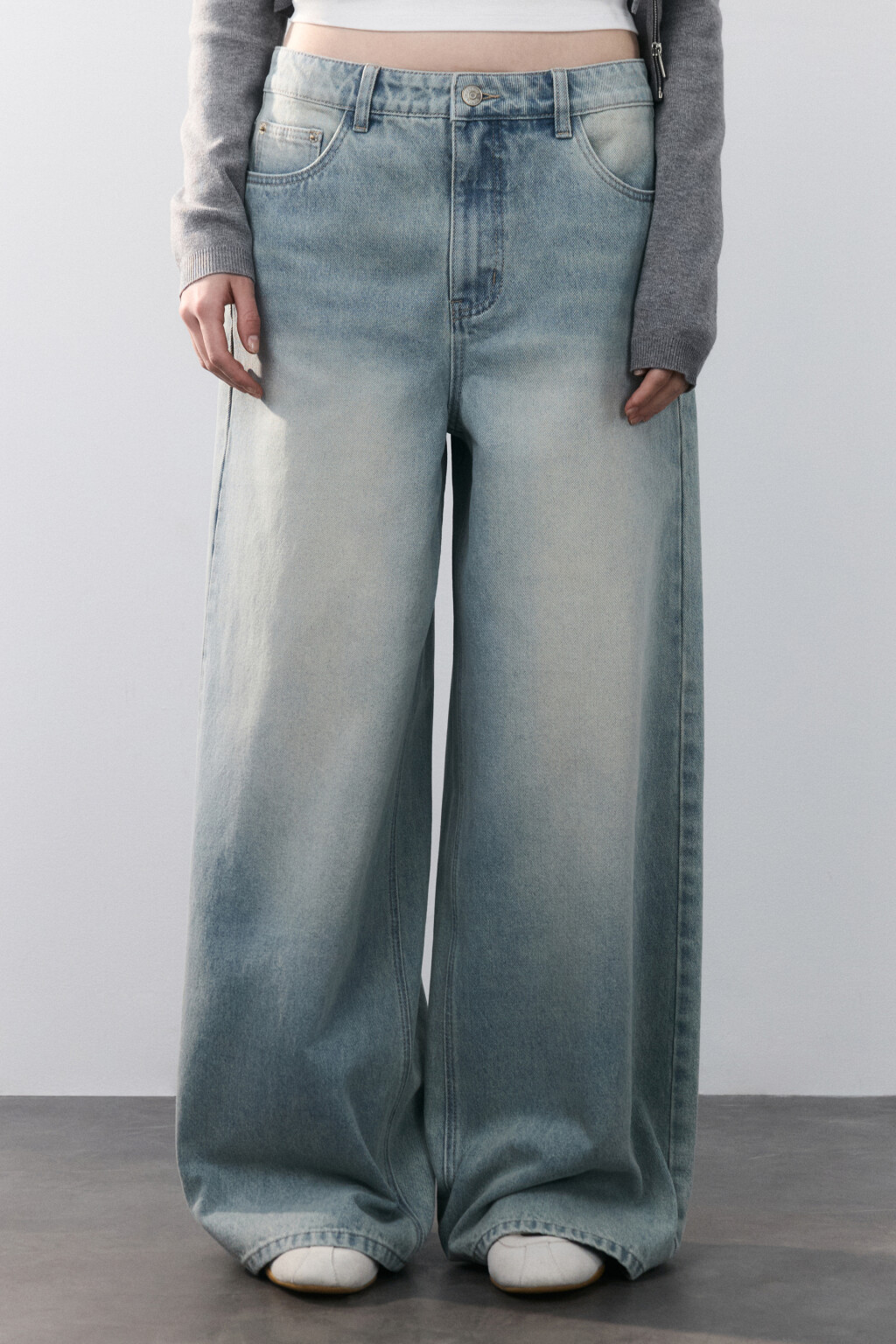 Джинсы baggy fit со средней посадкой - цвет синий - 2