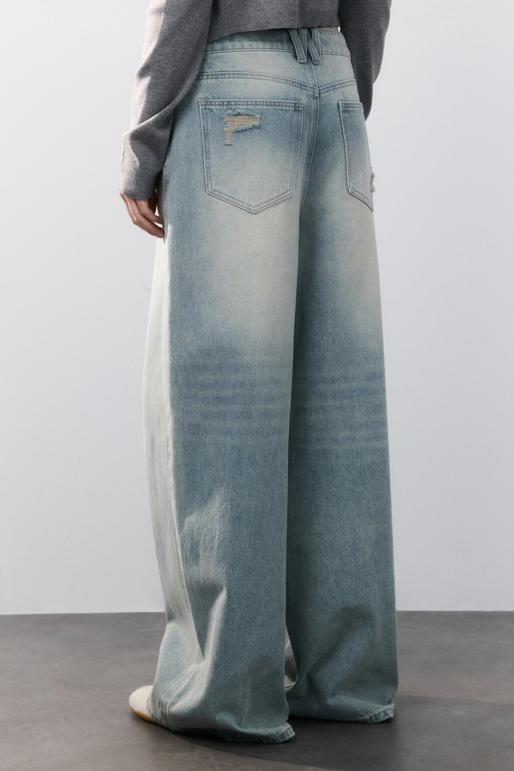 Джинсы baggy fit со средней посадкой - цвет синий - 3