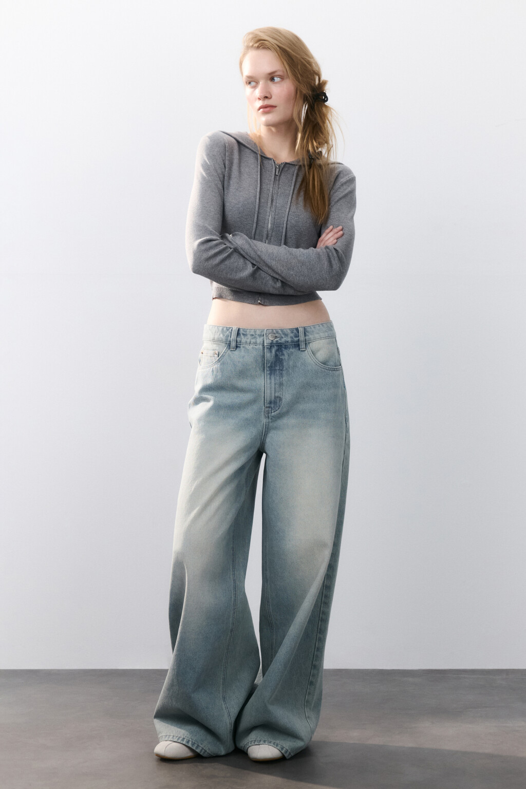 Джинсы baggy fit со средней посадкой - цвет синий - 4