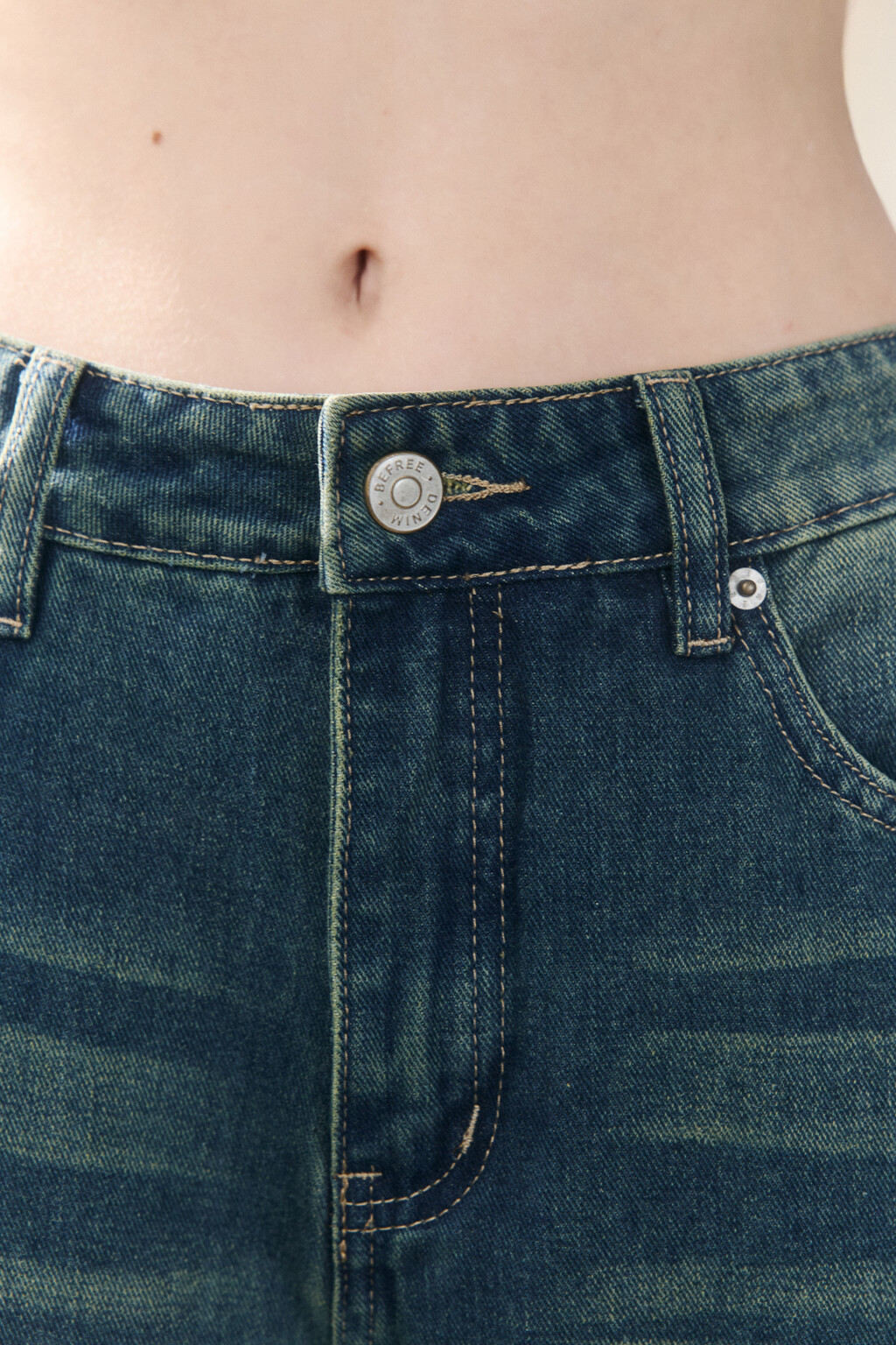 Джинсы baggy fit с сердечками - цвет темный тинт - 6