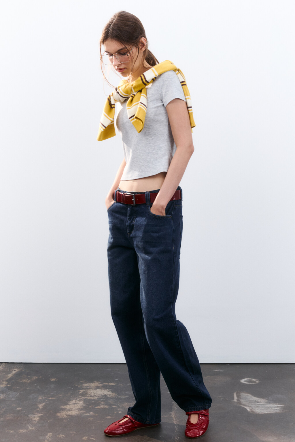 Джинсы baggy fit со средней посадкой - цвет синий - 1