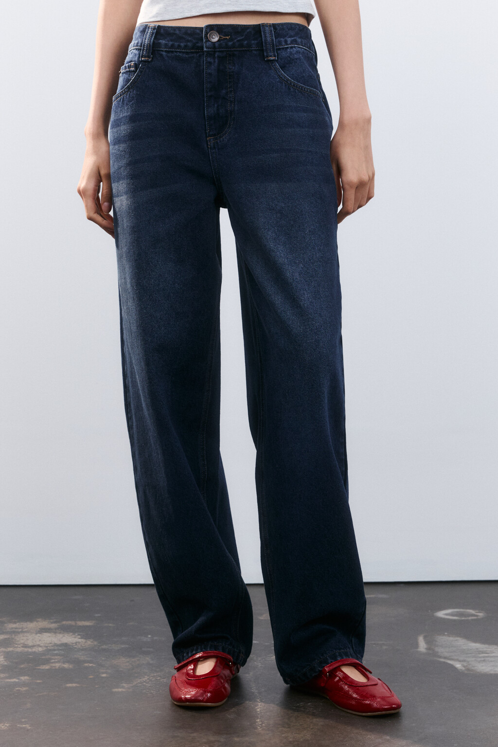 Джинсы baggy fit со средней посадкой - цвет синий - 2