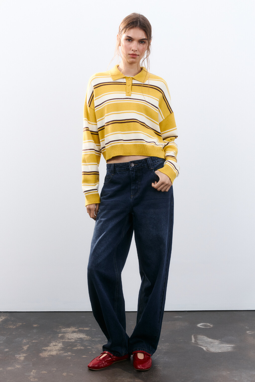 Джинсы baggy fit со средней посадкой - цвет синий - 4