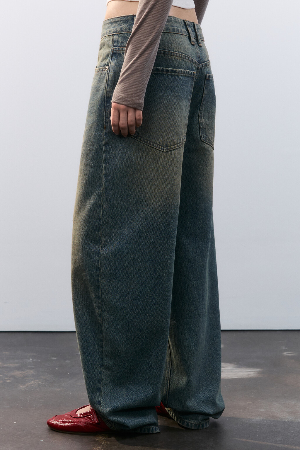 Джинсы baggy fit со средней посадкой - цвет синий - 3