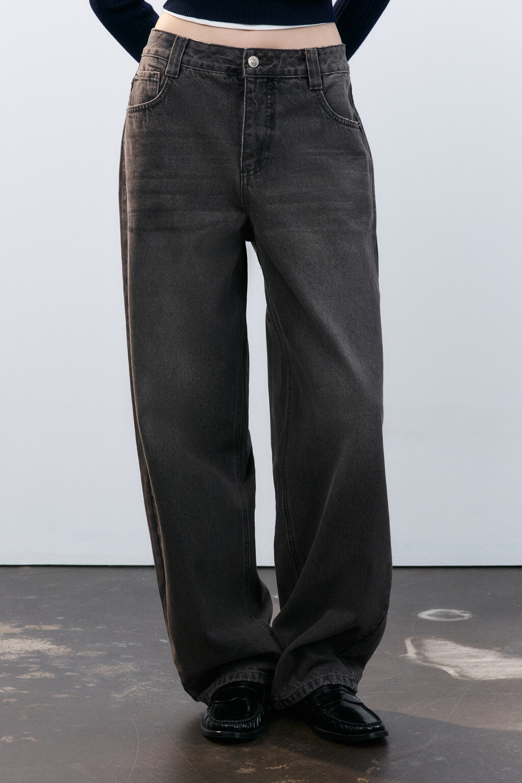 Джинсы baggy fit со средней посадкой - цвет тауп - 2