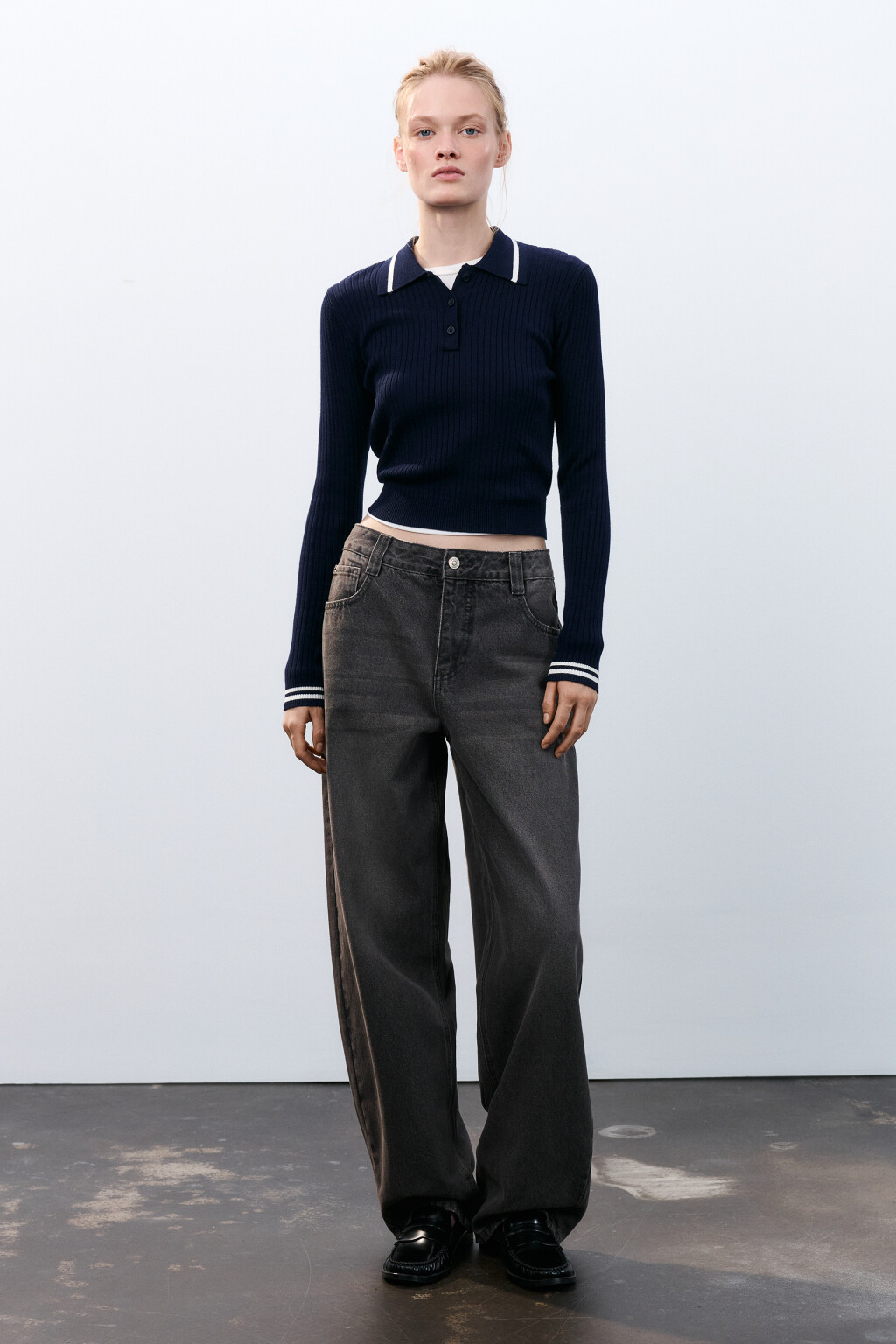 Джинсы baggy fit со средней посадкой - цвет тауп - 4