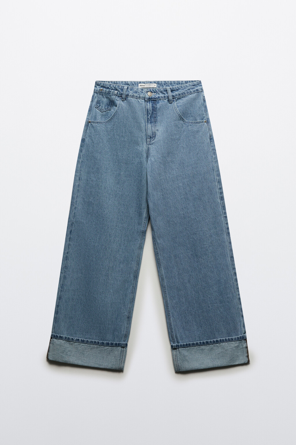 Джинсы baggy fit с подворотами - цвет голубой - 7