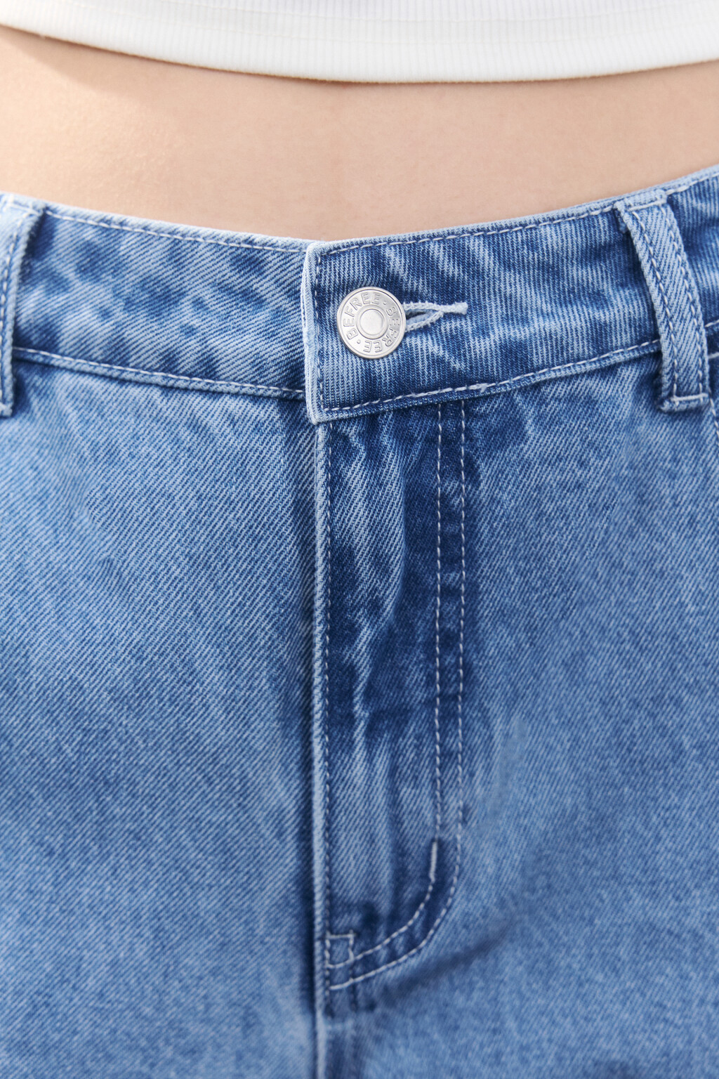 Джинсы baggy fit с подворотами - цвет голубой - 5