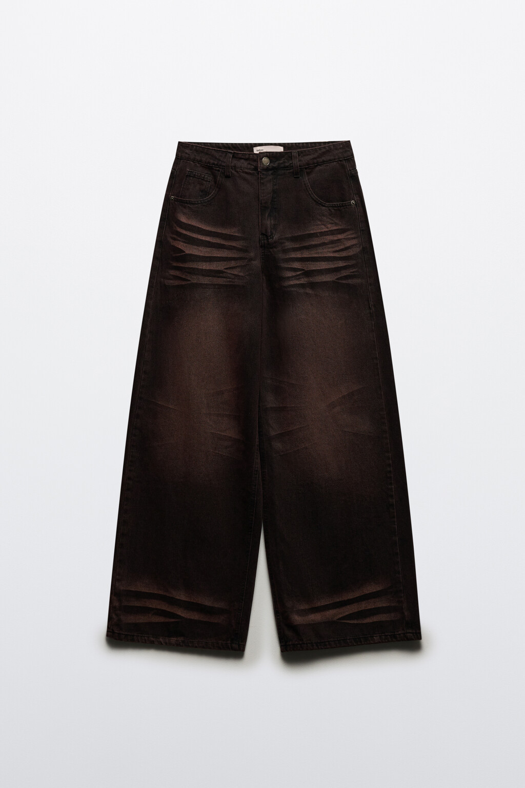 Джинсы baggy fit со средней посадкой - цвет бордовый - 7