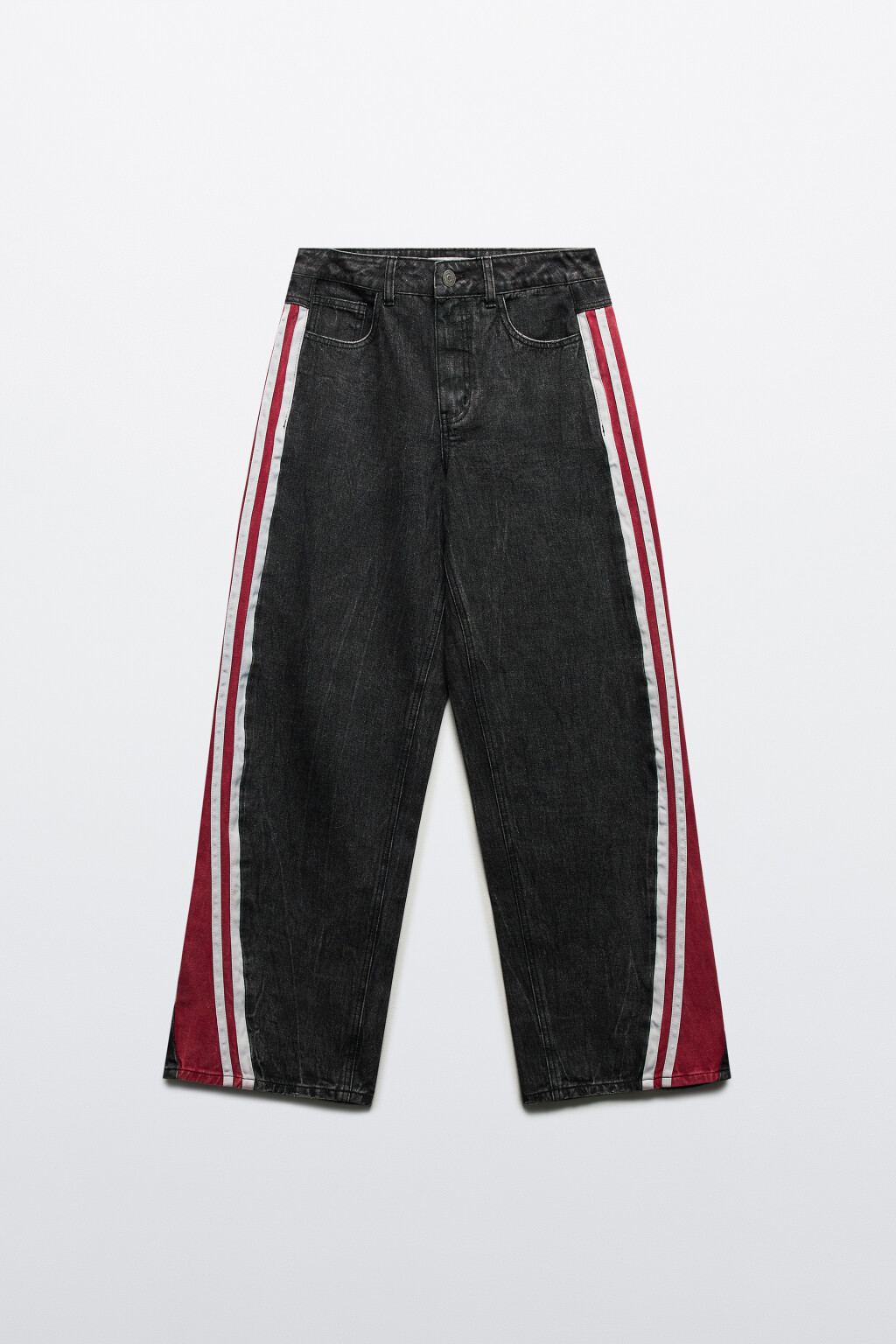 Джинсы baggy fit с лампасами - цвет серый - 7