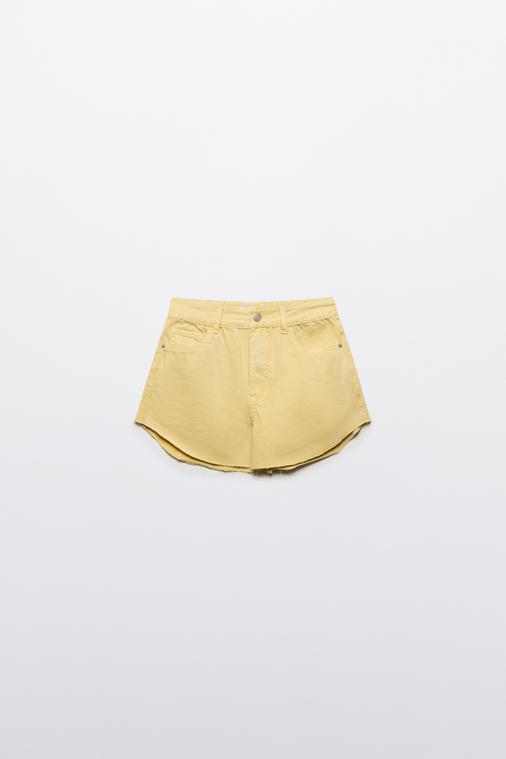 Шорты джинсовые с открытыми срезами - цвет желтый - 7