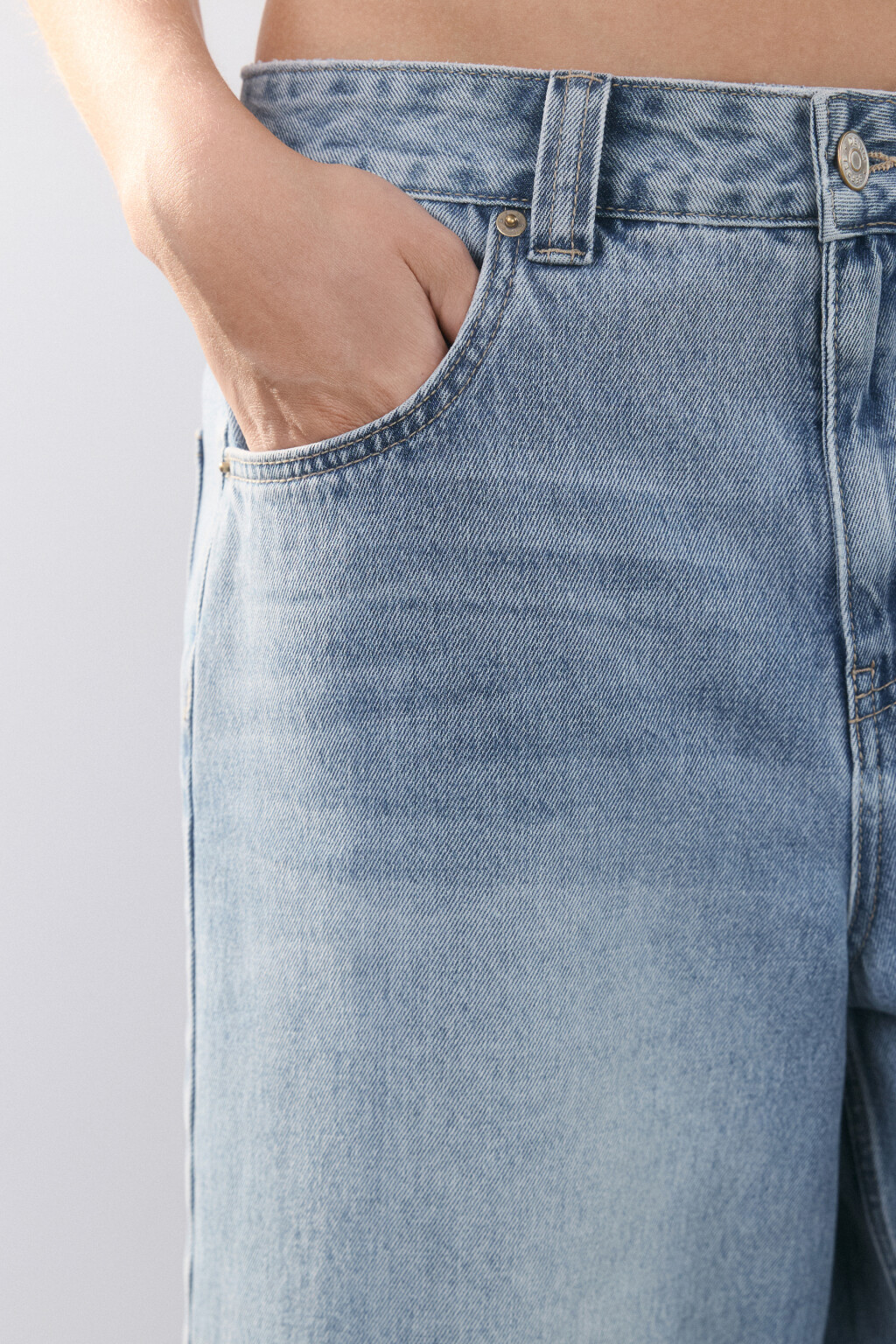 Джортсы широкие с низкой посадкой - цвет голубой - 6