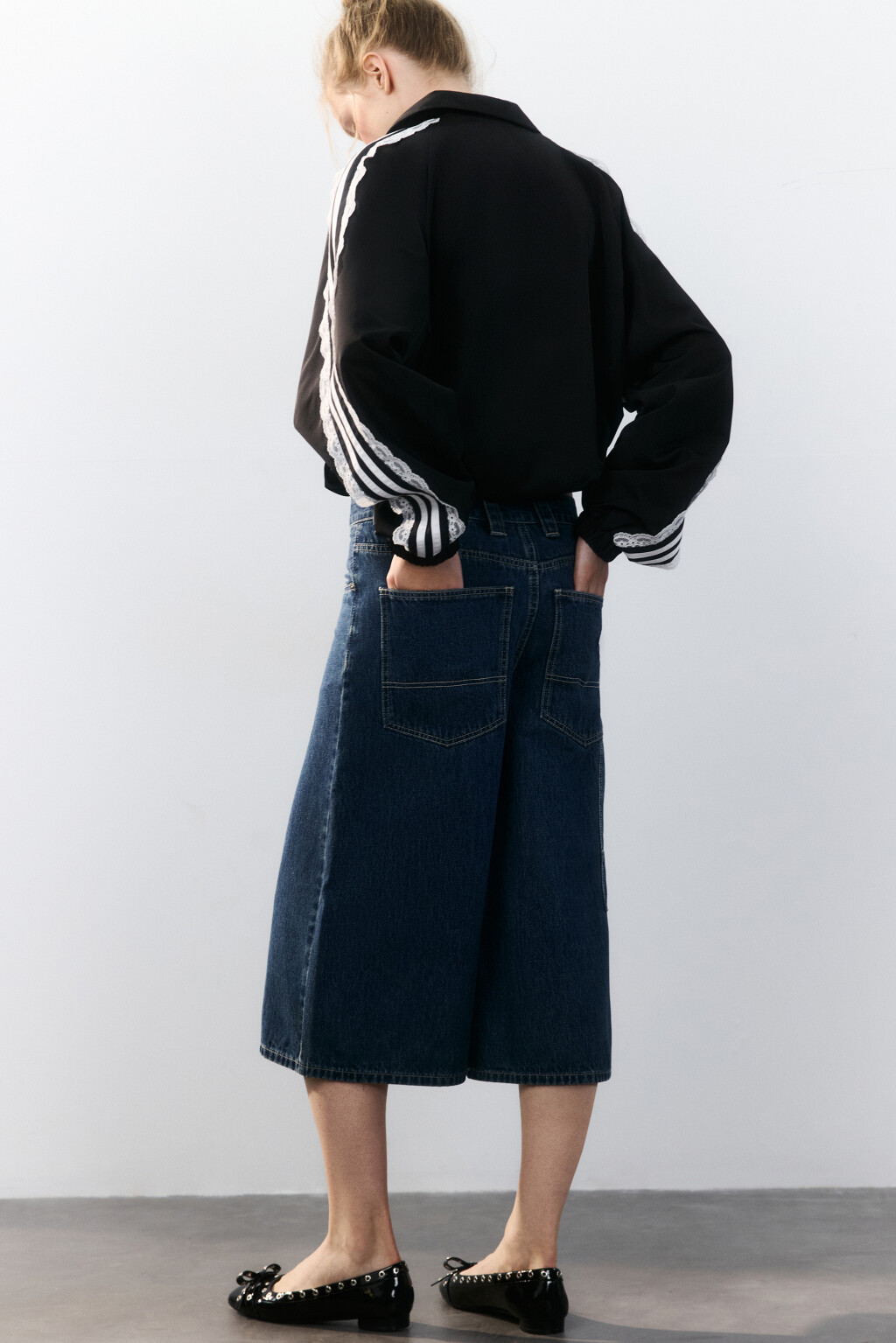 Джортсы широкие со средней посадкой - цвет синий - 2