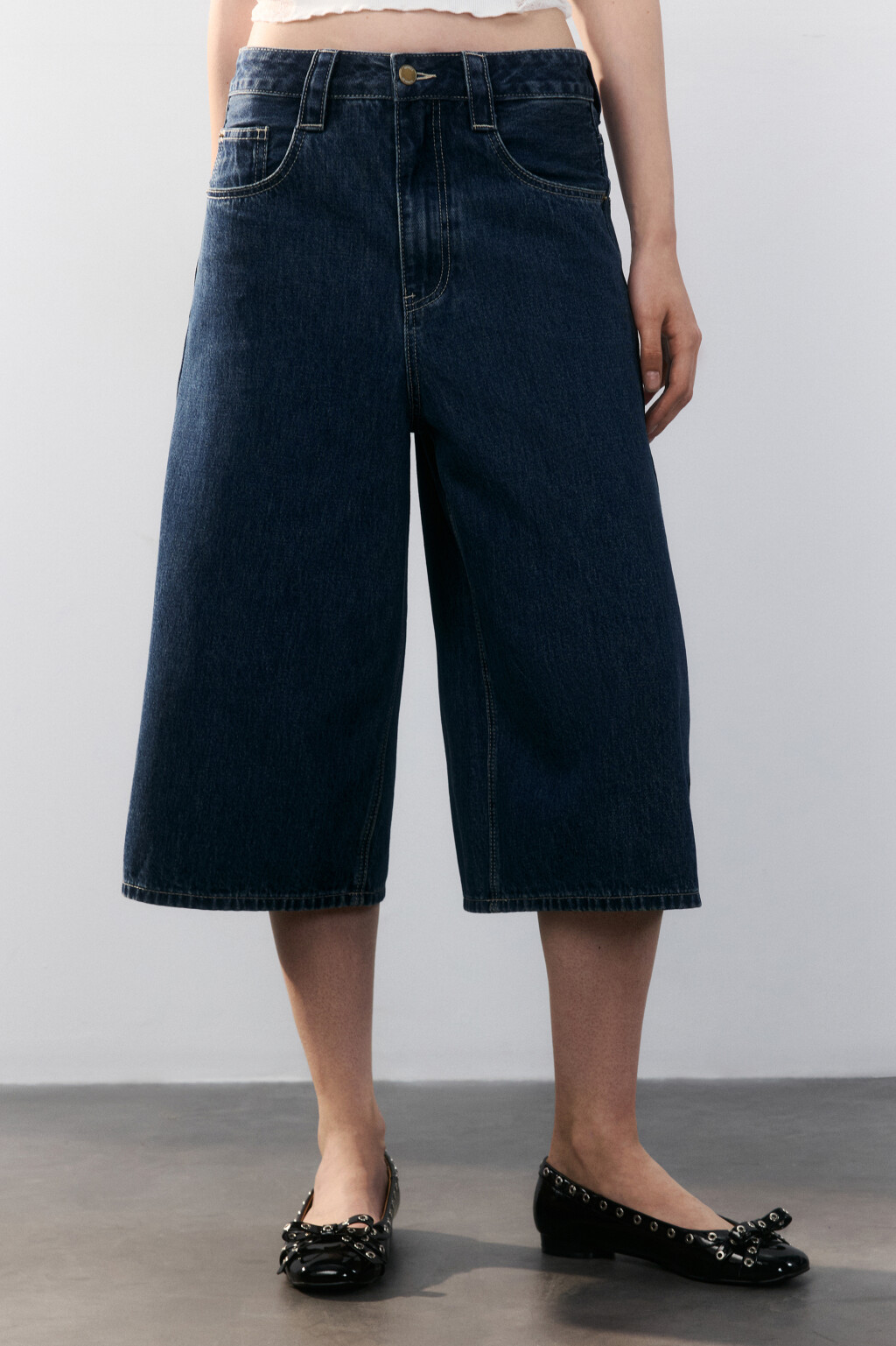 Джортсы широкие со средней посадкой - цвет синий - 3