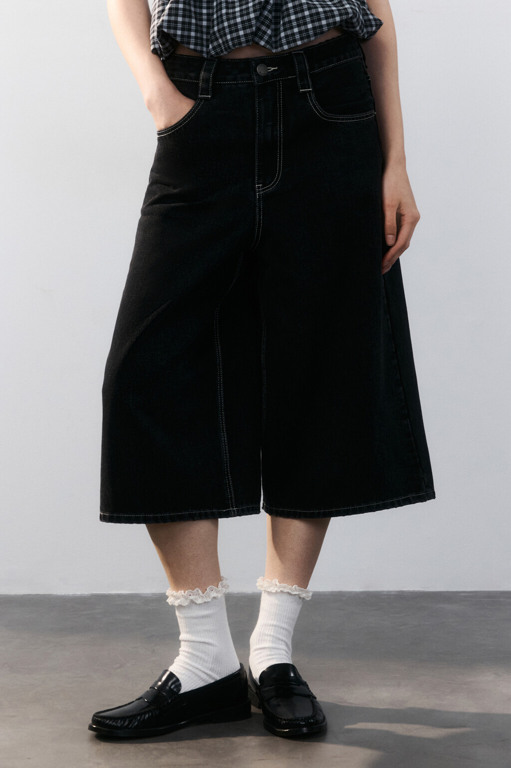 Джортсы широкие со средней посадкой - цвет серый - 2