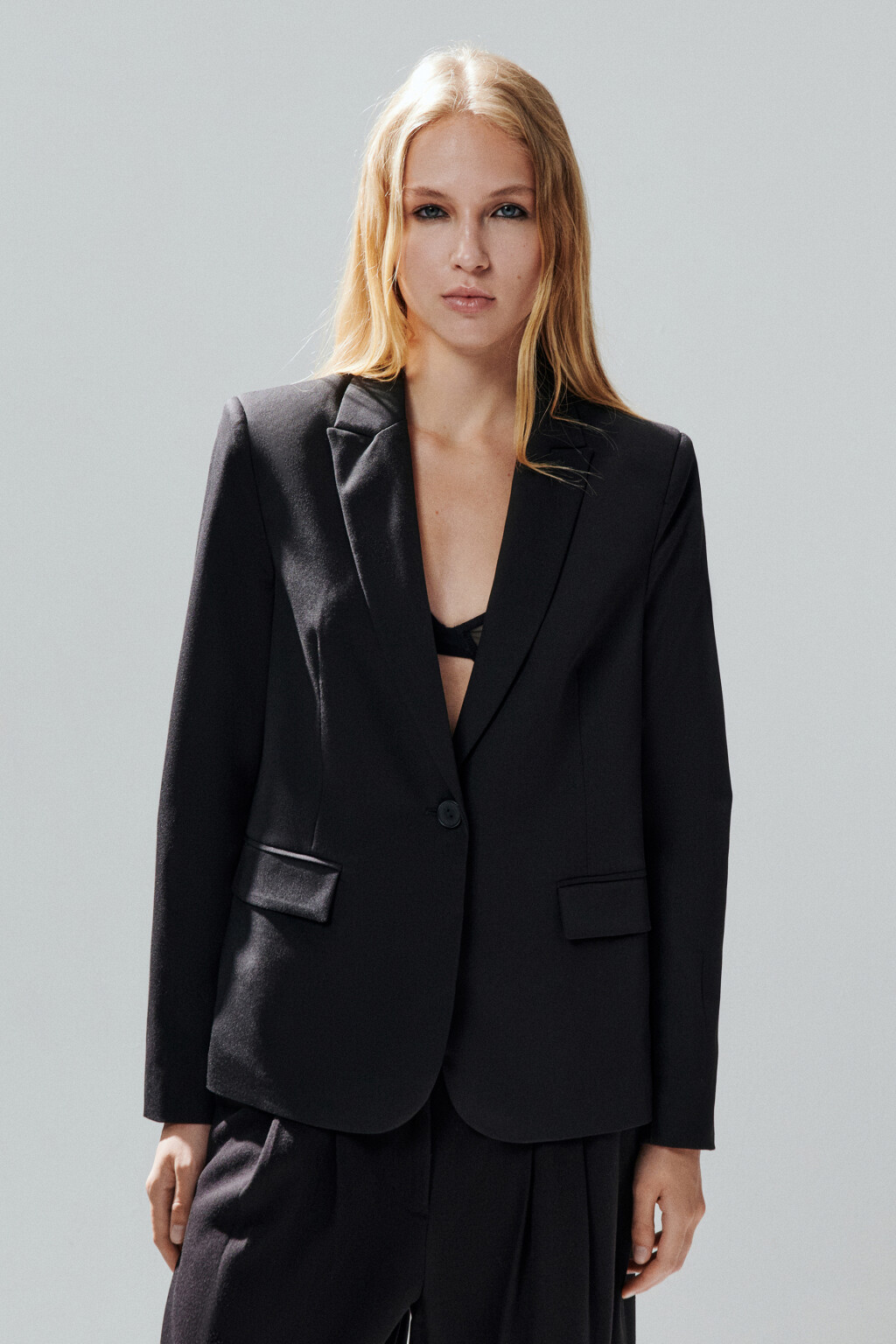 Пиджак однобортный классический - цвет черный - 4