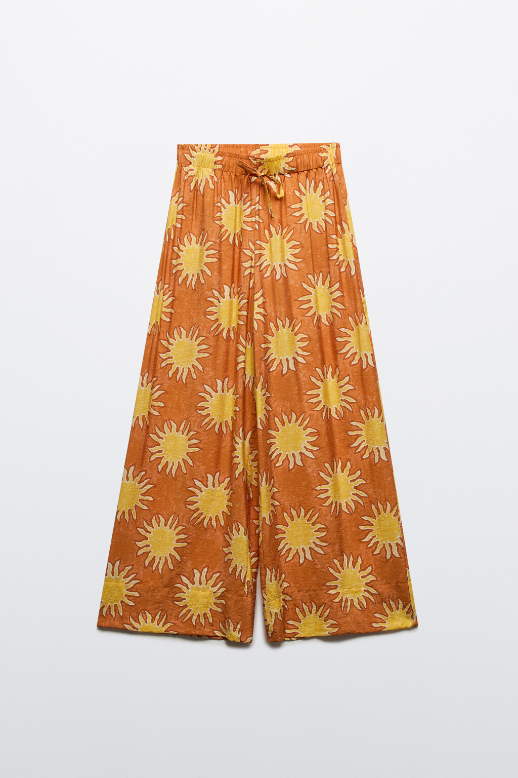 Брюки широкие из вискозы с принтом - цвет красный - 7