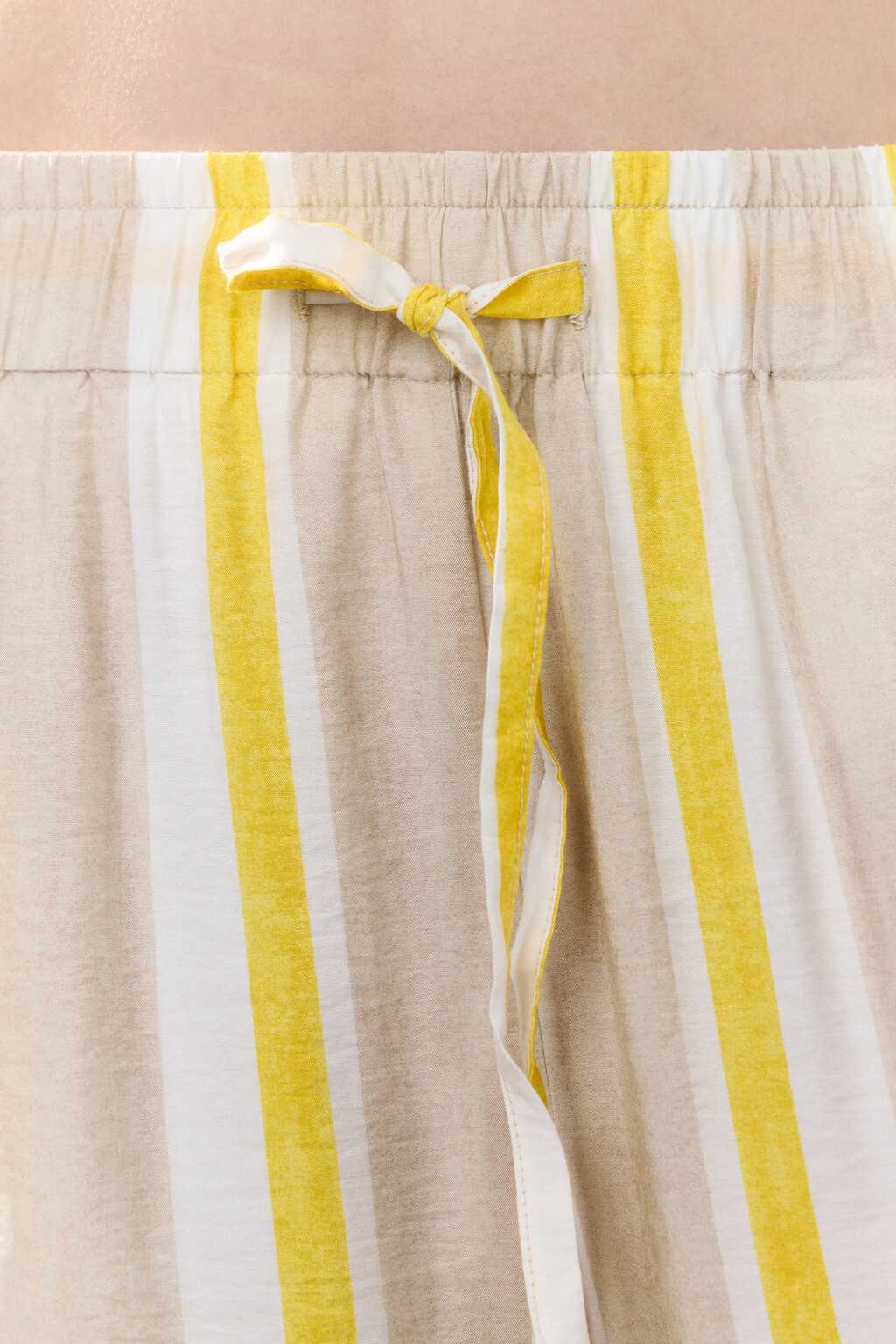 Брюки широкие из вискозы с принтом - цвет бежевый - 5