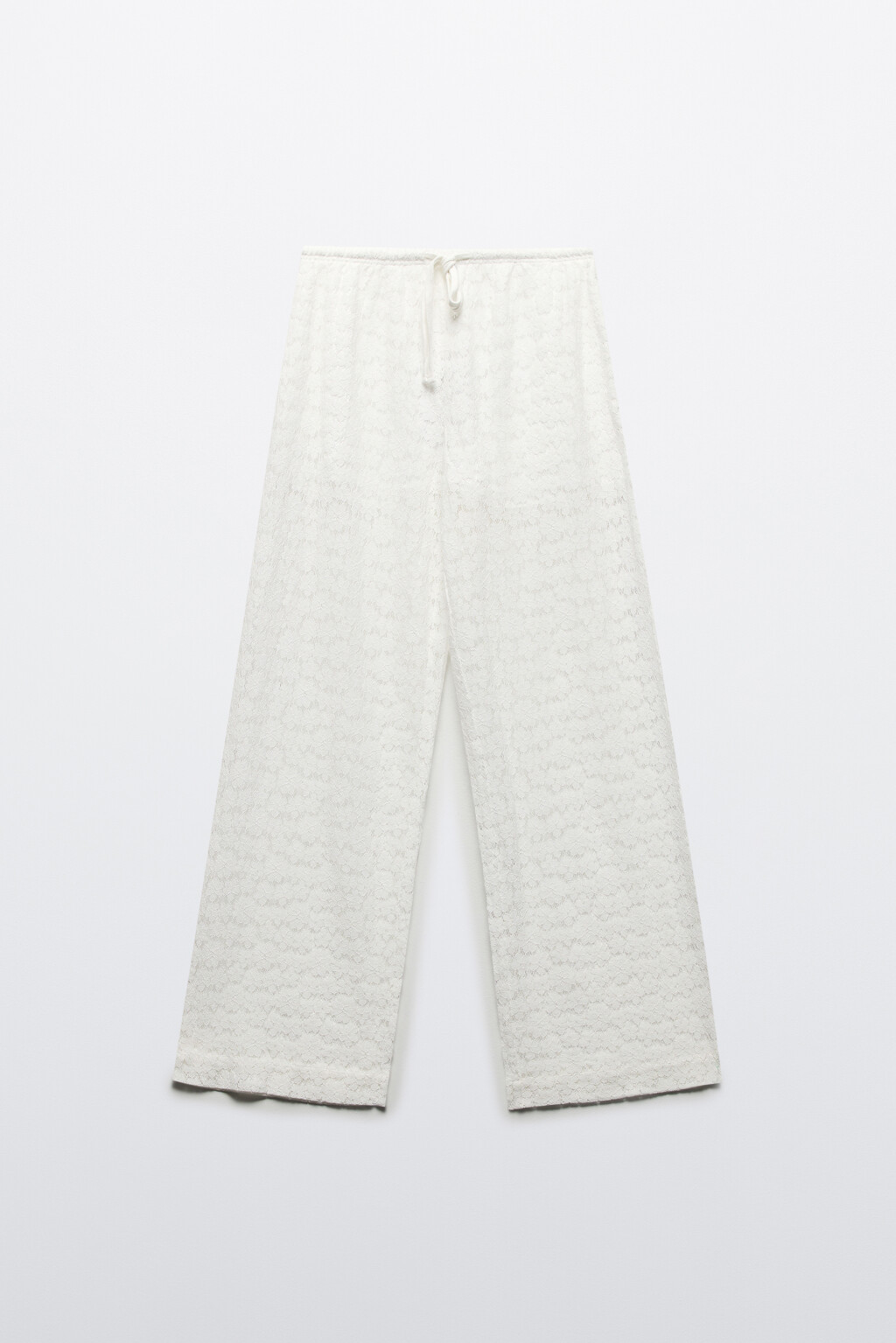 Брюки ажурные с короткой подкладкой - цвет молочный - 7