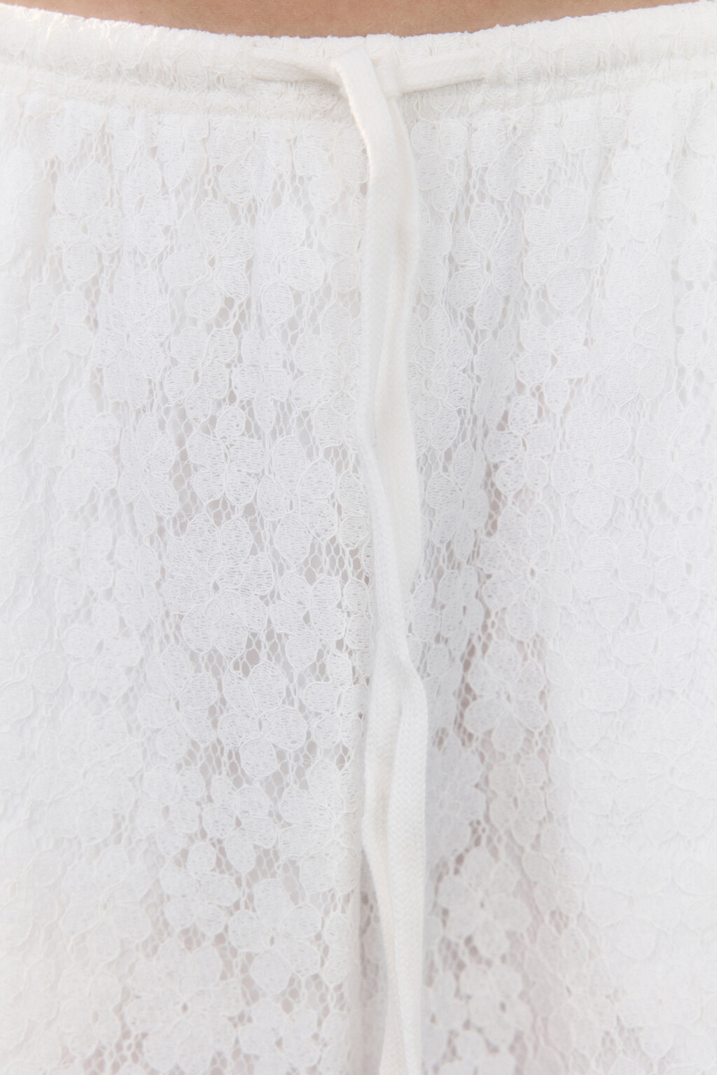 Брюки ажурные с короткой подкладкой - цвет молочный - 5
